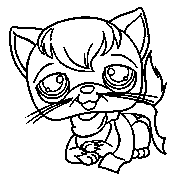 coloriage petshop chat avec son echarpe